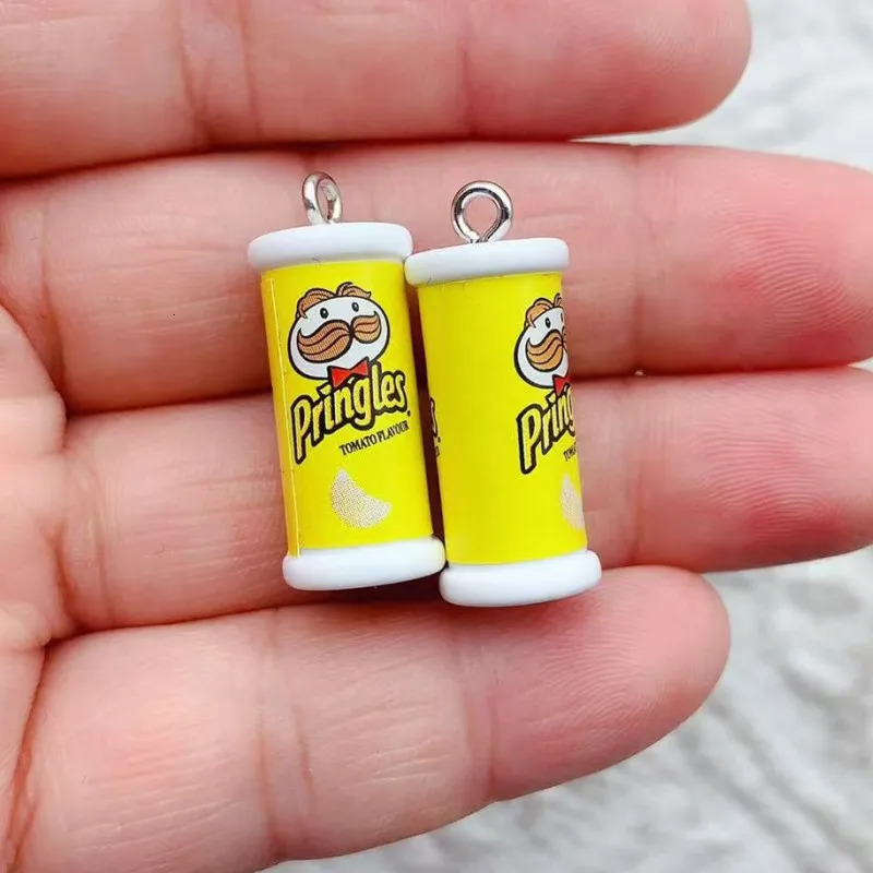 10pcs Simulation Of 3D Potato Chip Box Charms For Pendant DIY Handmade Jewelry for Earring Necklace Keychain 250609