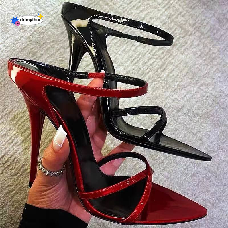 High Heels Women's Stiletto Heel 2024 Summer New Pointed Strap Rear Empty Sexy Open Toe Sandals for Women Outer Wear ddmythur