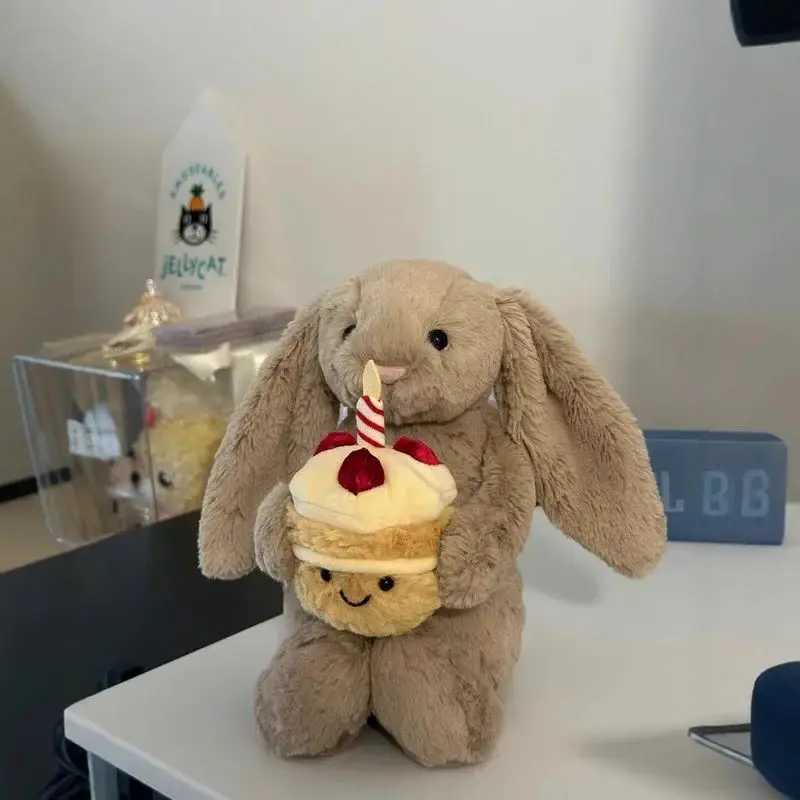 Shy Bunny Bonnie Brings Birthday Cake Doll Cute Soothing Companion Plush Doll Soothing Toy Holiday Gift T250617