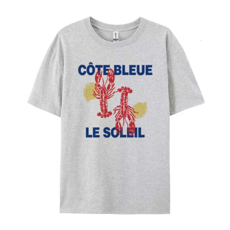 Cute Y2k Lobster Graphic Tees Women Summer Retro Aesthetic Seafood T Shirt Loose Cute La Dolce Vita Shirt Coastal Vacation Tops 250617