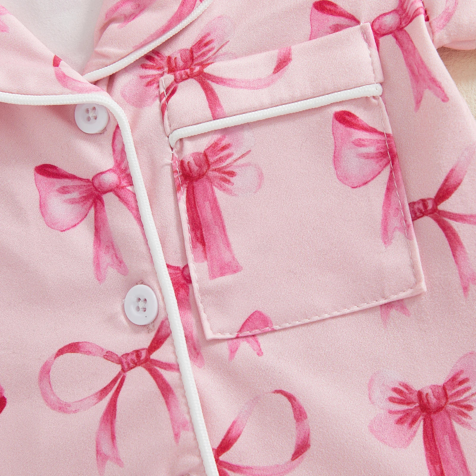 Summer Infant Baby Girl Lapel Collar Loungewear Children Short SleeveStrawberry/Heart Print Sleepwear Children Cotton Pajamas 250617