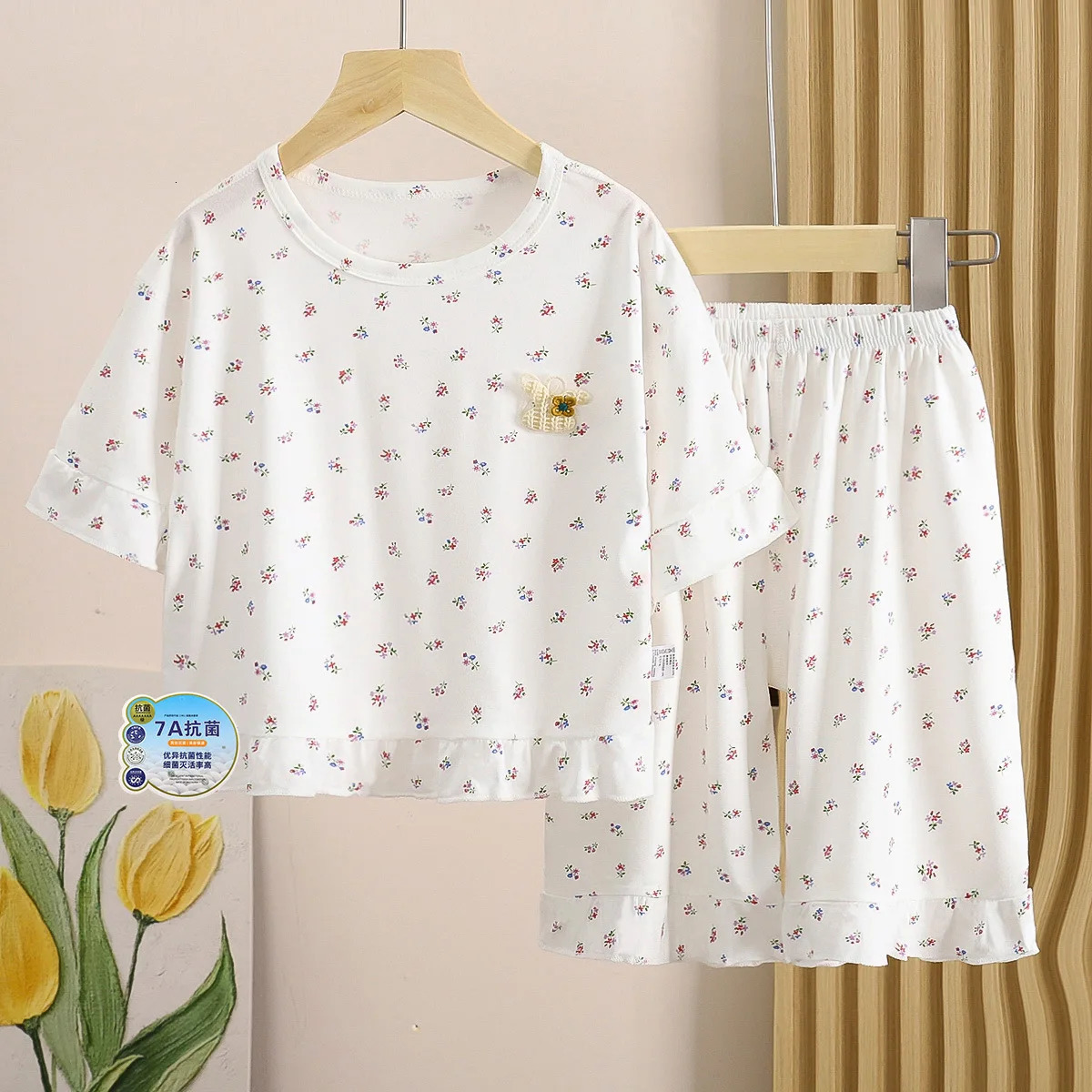 Childrens Pajamas Suit Summer Modal Baby Thin Section Air-condition Clothing Leisure Breathable Home Wear Suit 250617
