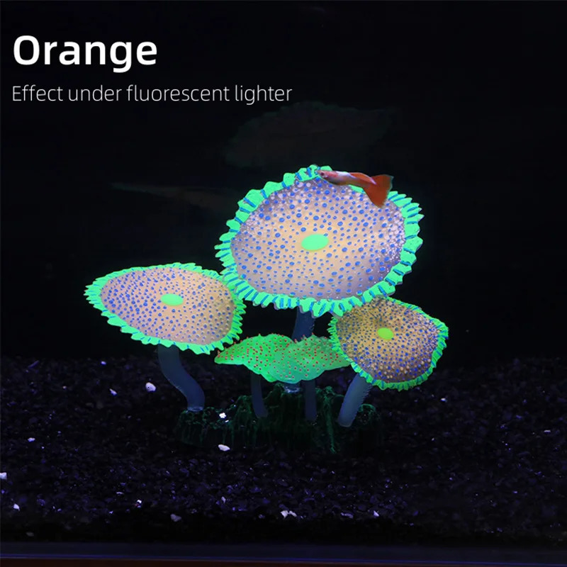 Soft Silica Gel Coral Aquarium Decorations Glow in The DarkGlowing Coral Ornaments for Fish Tank Decorations 250613