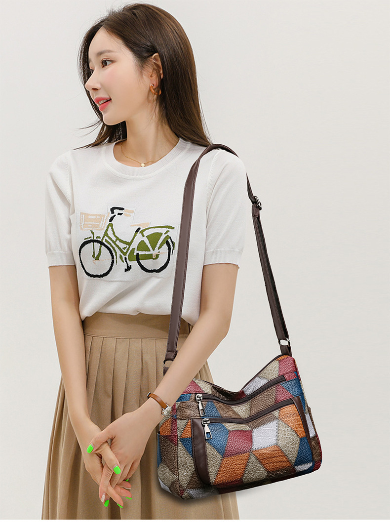 Free Shipping 2025 New Designer Bag Retro Women's Soft Leather Patch Large Capacity Single Shoulder Handbag Simple Casual High-quality Shopping B
