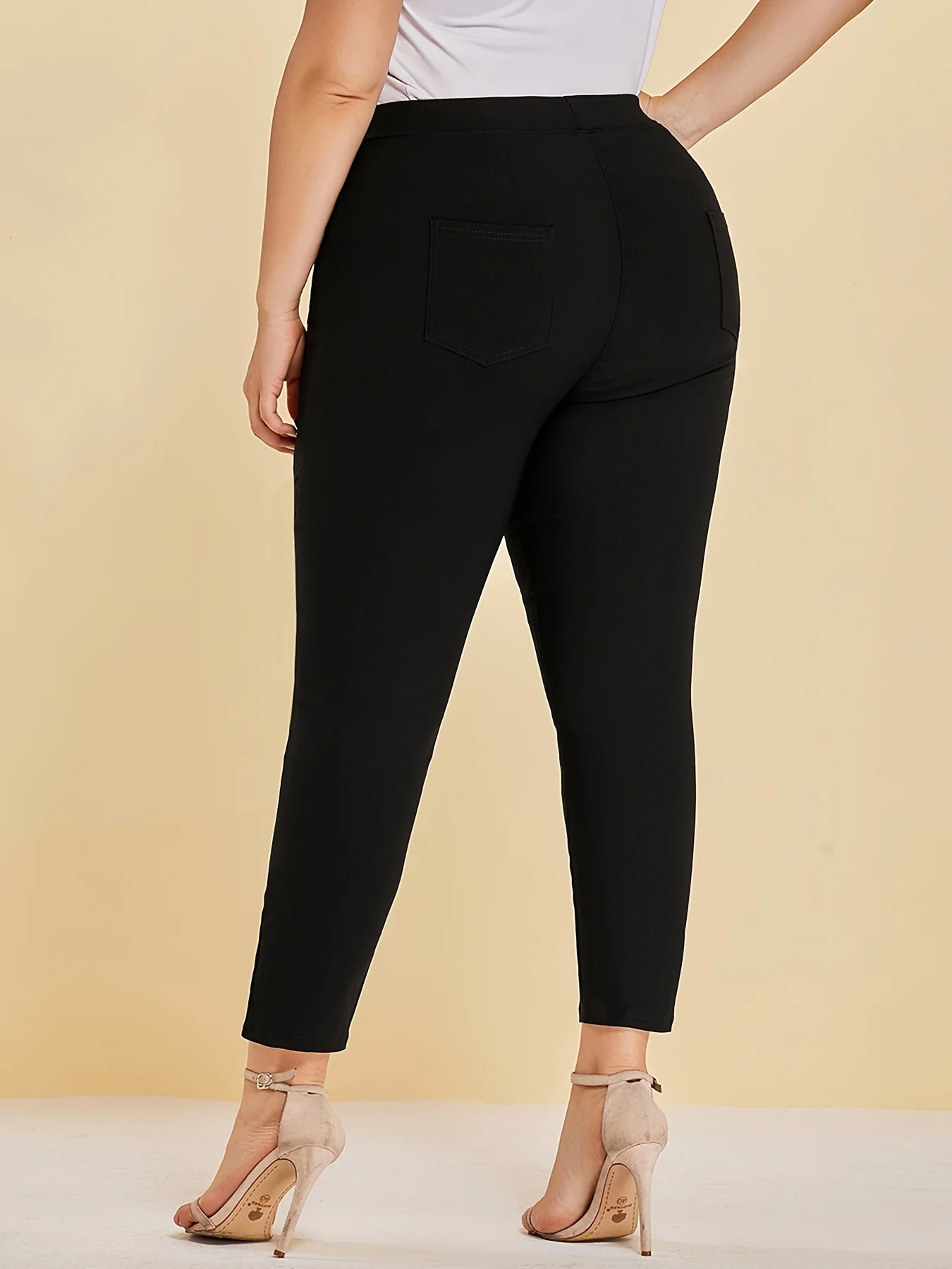women plus size extreme waisthip style high elastic fabric button n yoga class pants ninequarter pants 250609
