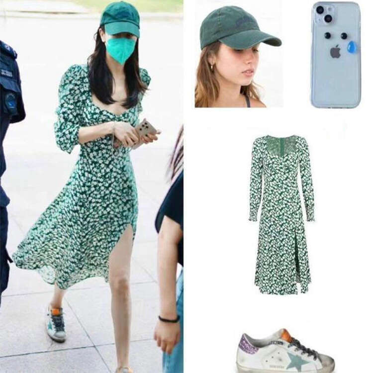 Vestidos June Summer Dresses for Women Clothes Women Designer N160ref Rayon for Women 2025 Autumn Dilireba French Style Long Sleeve Floral Dress Slimm