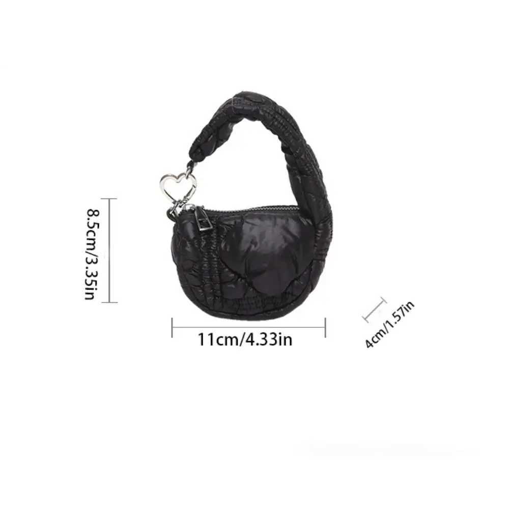 Fashion Solid Color Mini Pleated Cloud Bag Mini Handbag Sling Bag Pendant Hanging Quilted Card Bag Accessories Z250617