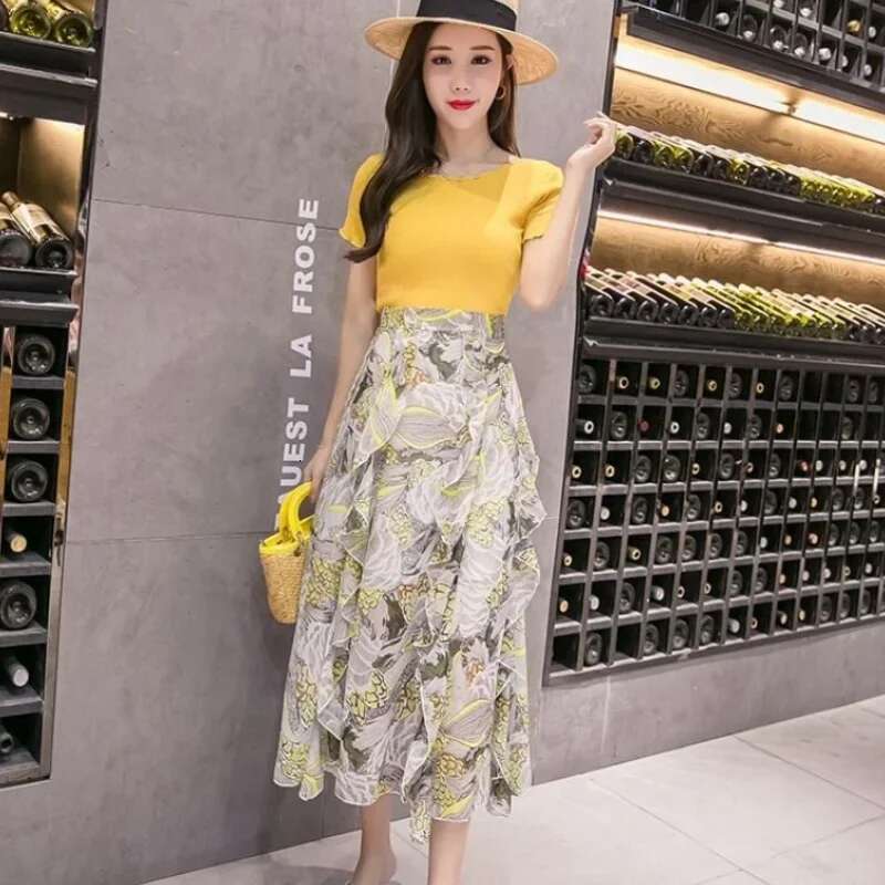 Skirts for Women A Line Zipper Ruffle Woman Skirt Aesthetic Summer 2025 Clothing Sales New In Korean Style Casual V Harajuku