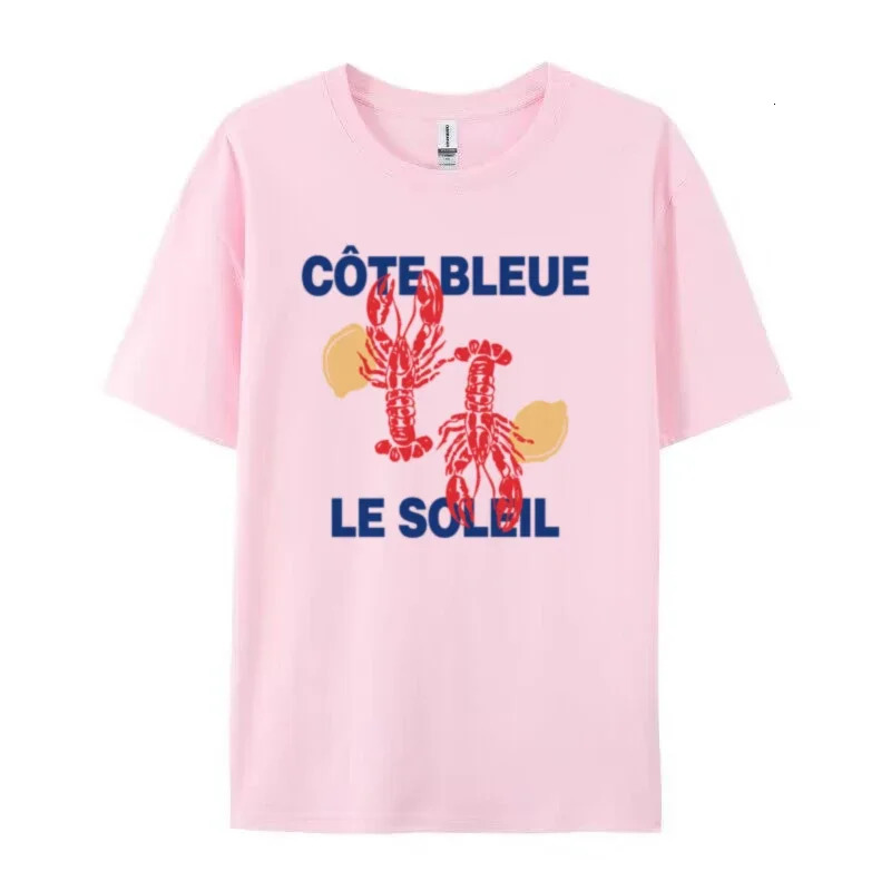 Cute Y2k Lobster Graphic Tees Women Summer Retro Aesthetic Seafood T Shirt Loose Cute La Dolce Vita Shirt Coastal Vacation Tops 250617