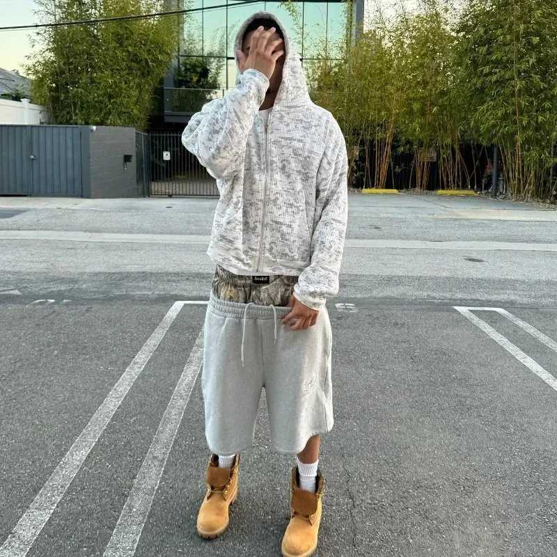 2025 New Summer Y2K Retro Shorts Camouflage Pattern Double Waist Embroidered Streetwear Men Women Harajuku Hip Hop Sports Shorts Z250617
