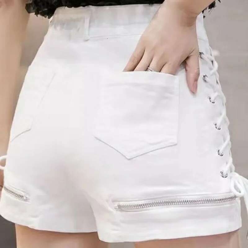 Comfy Wide Zipper Short Jean Pants Woman Elasticty Denim Shorts for Women Harajuku Fashion Streetwear 2025 XL Clothing Wholesale