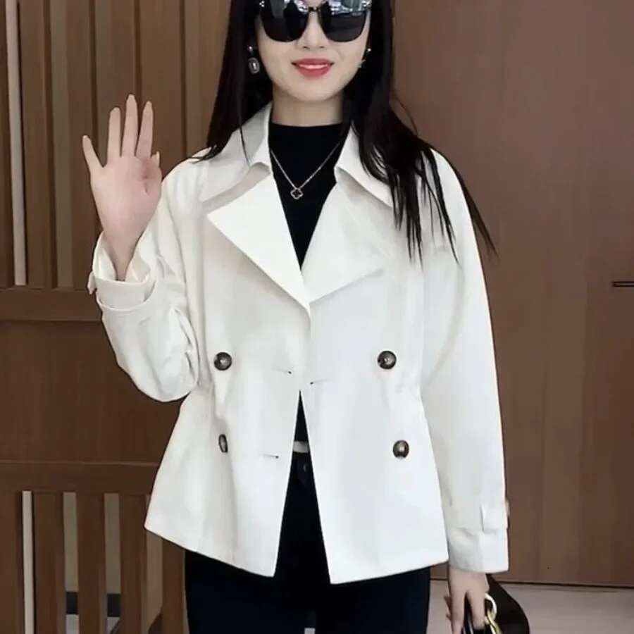 Womens Windbreaker Jackets Solid Color Slim Fit Female Coat Youthful 2025 Trend Lined Korean Reviews Clothes Great Cheap Pretty
