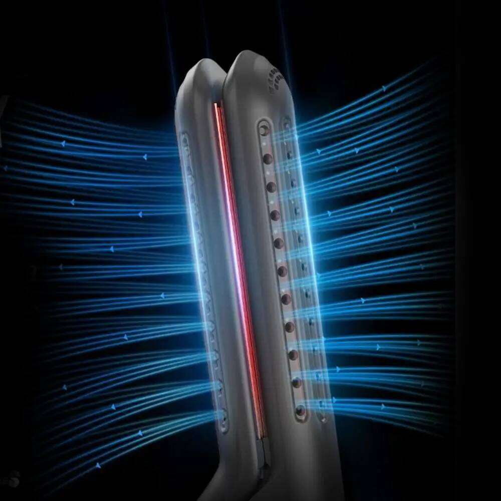Hot Flat Iron 2 in 1 Anti-Tangle Hair Straightener 5 Temps and Dual Voltage Black Ionic Curling Wand for Travel