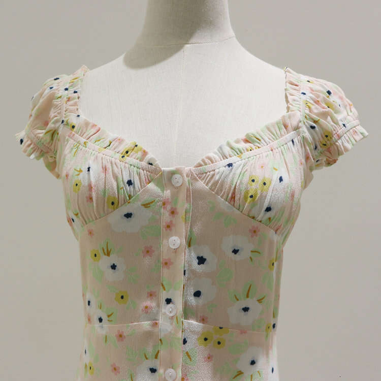 Summer Dresses for Women Long Dress Dress Designer Festival NR215 with Jeans Summer New Fresh Floral Contrast Rayon Dress Womens Fashion