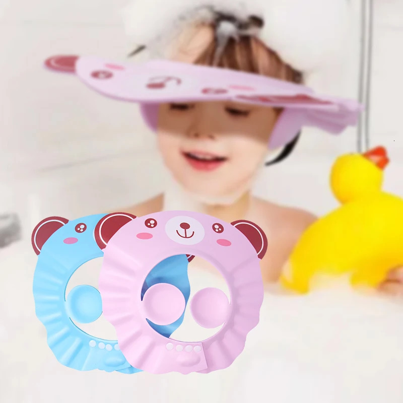 Cute Animal Shower Cap Safety Eye Protection Ear Protection Lightweight Cute Cartoon Baby Bath Protective Cap Shampoo Bath Care 250617