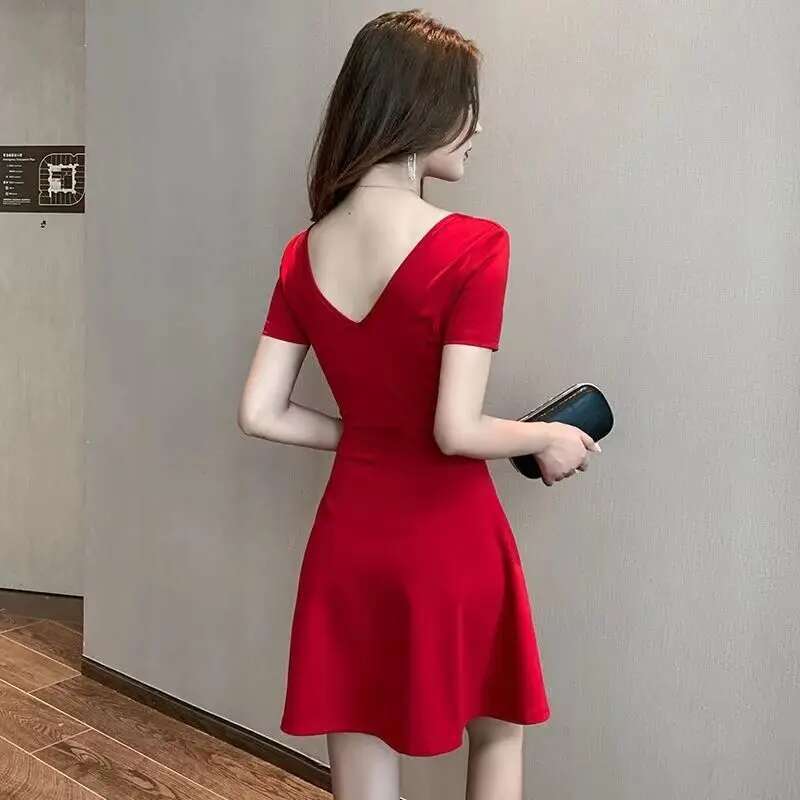 Clothing Open Back Female Dresses 2025 Mini Womens Dress Backless Short Prom Party Sensual Sexy Night Club Evening One-piece Xl