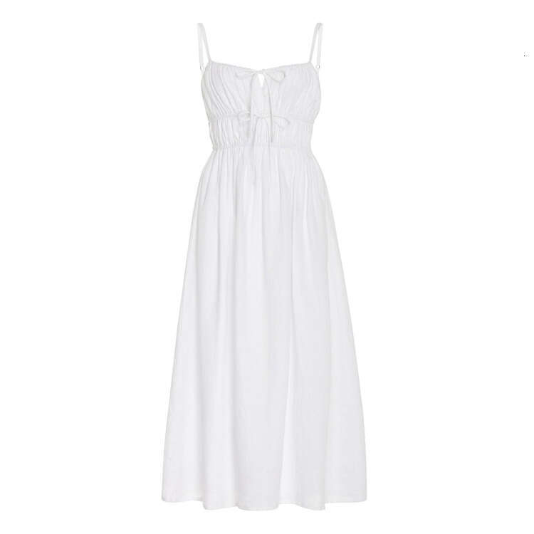 Robe De Designer Dresses for Woman Designer Floral Dress White Dress 386ref Solid Color Linen Strap Sexy Dress 2025 Summer New French Style Women