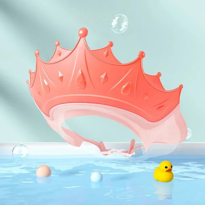 Adjustable Size Children Shampoo Cap Crown Baby Shower Cap Protect Ears Child Shower Cap Shower Cap Children Do Not Water Eyes 250617