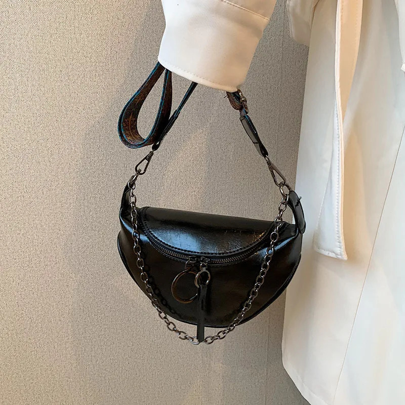 Retro Female Belt Bag Fashion Leather Fanny pack Handbag Chain Shoulder Crossbody Chest Bags Woman Saddle Waist Bag 250614