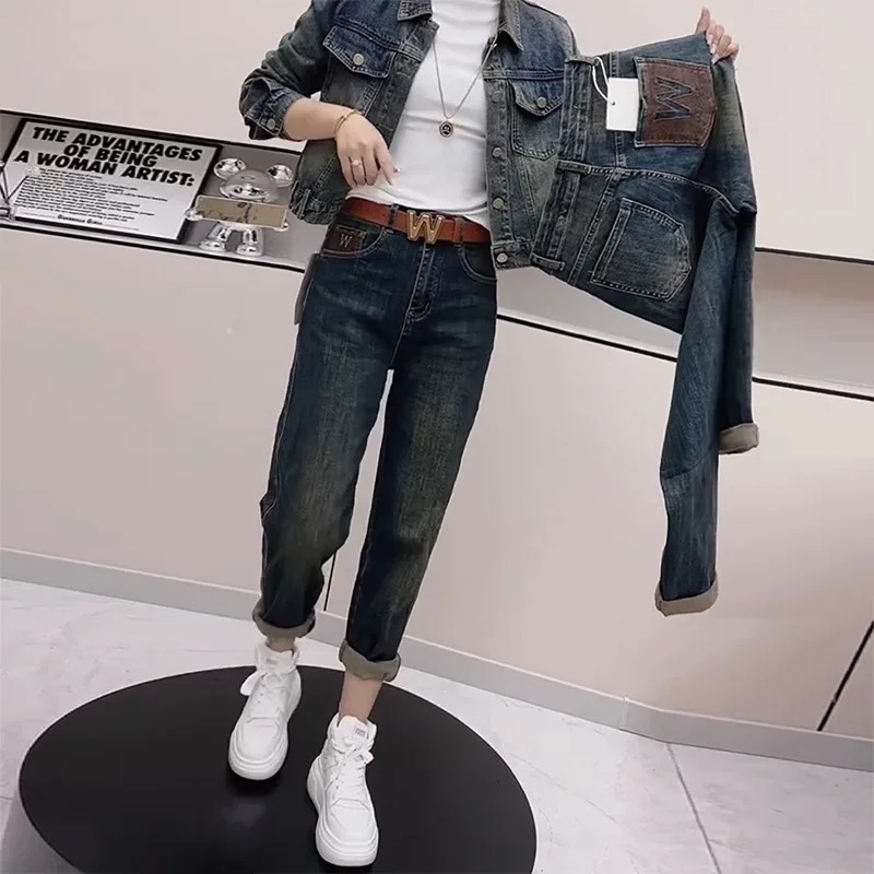 Plus Size High Waist Harlan Denim Jeans plus Size Elastic Slimming Dad Pants Trendy Spring Arrival Womens Clothing Big Size 250609