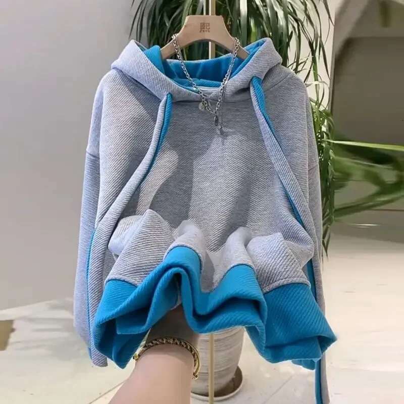 Woman Tops Cold Autumn and Winter Hoodies Thick Warm Plain Long Sleeve Matching Basic Sweat-shirt M Hooded Sweatshirt for Women