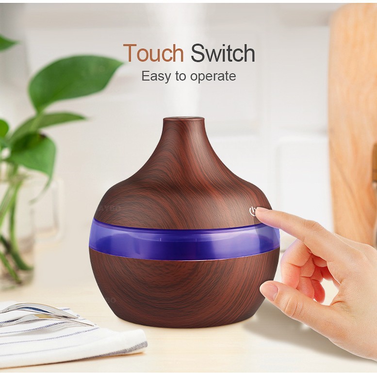 Portable USB Humidifier & Diffuser, 300ml, 7 Color LED, Auto Off, Small Cool Mist for Desk, Home, Office Gift