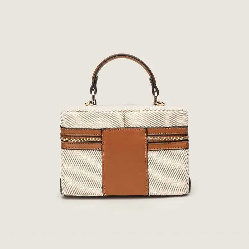 Trend Design Vintage Woolen Box Lady Handbag Leather Double Zipper Crossbody Bag 2025 Square Chains Sling Bag Shoulder Bag Z250617
