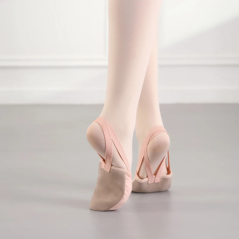 Girls Ballet Dance Shoes Half-palm Shoes Rhythmic Gymnastics Shoes Womens Childrens Suede Half Foot Toe Shoes Belly Dance Shoe 250613