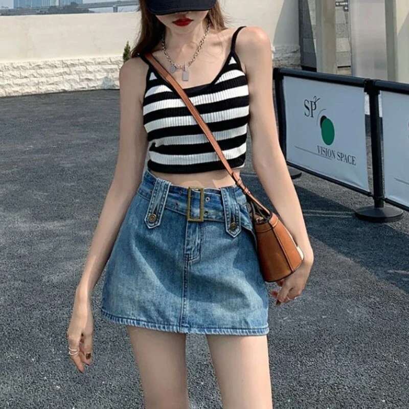 Short Gyaru Woman Denim Skirt Y2k Vintage Clothing Trend 2025 Cheap New In Korean Fashion Style Harajuku Jeans Skirts for Women