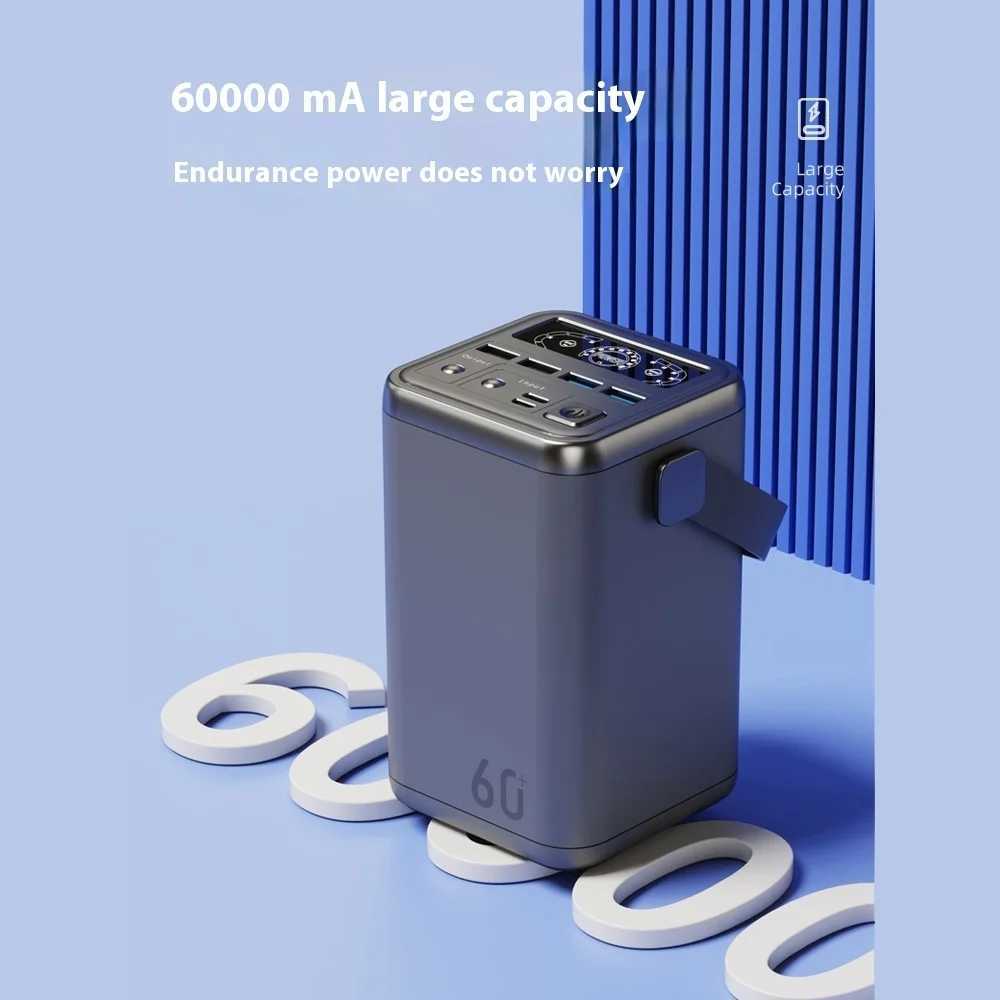 60000mAh PD100W Power Bank Large Capacity Portable USB C Fast Charging Power Station External Spare Battery For Macbook Laptop R250617