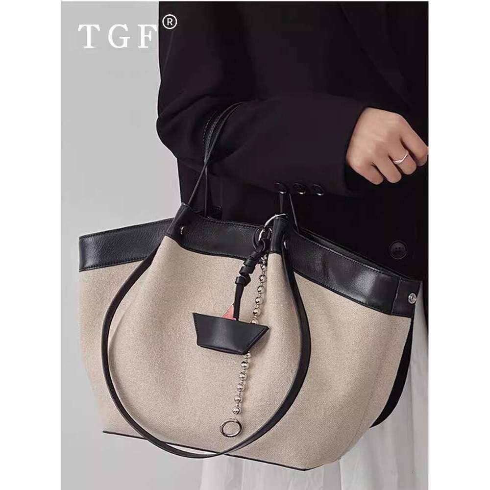 Patchwork Tote Bag for Women New Light Luxury Niche High end Daily Commute Versatile Handbag Basket