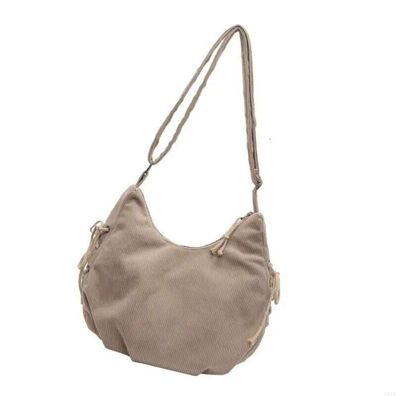 Large Capacity Corduroy Crossbody Bag For Women Stylish Shoulder Slouchy Bags Satchel Purse With Adjustable Strap 517D