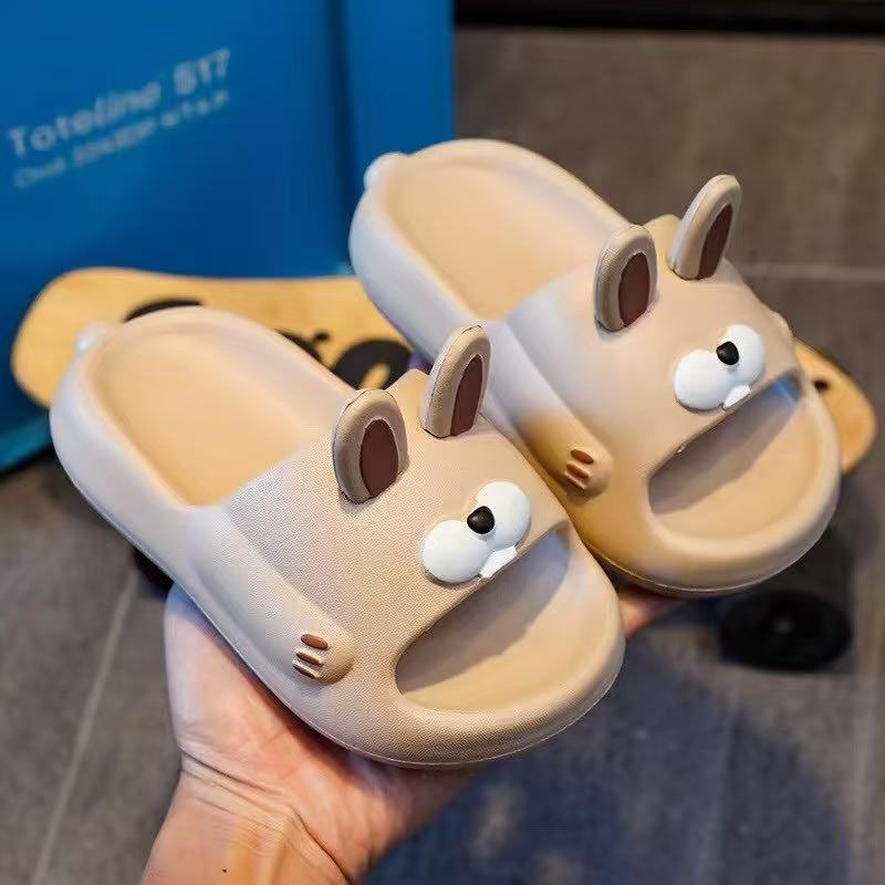 Cute Bunny Print Breathable Slip-On Sandals for Women - Ideal for Bathrooms