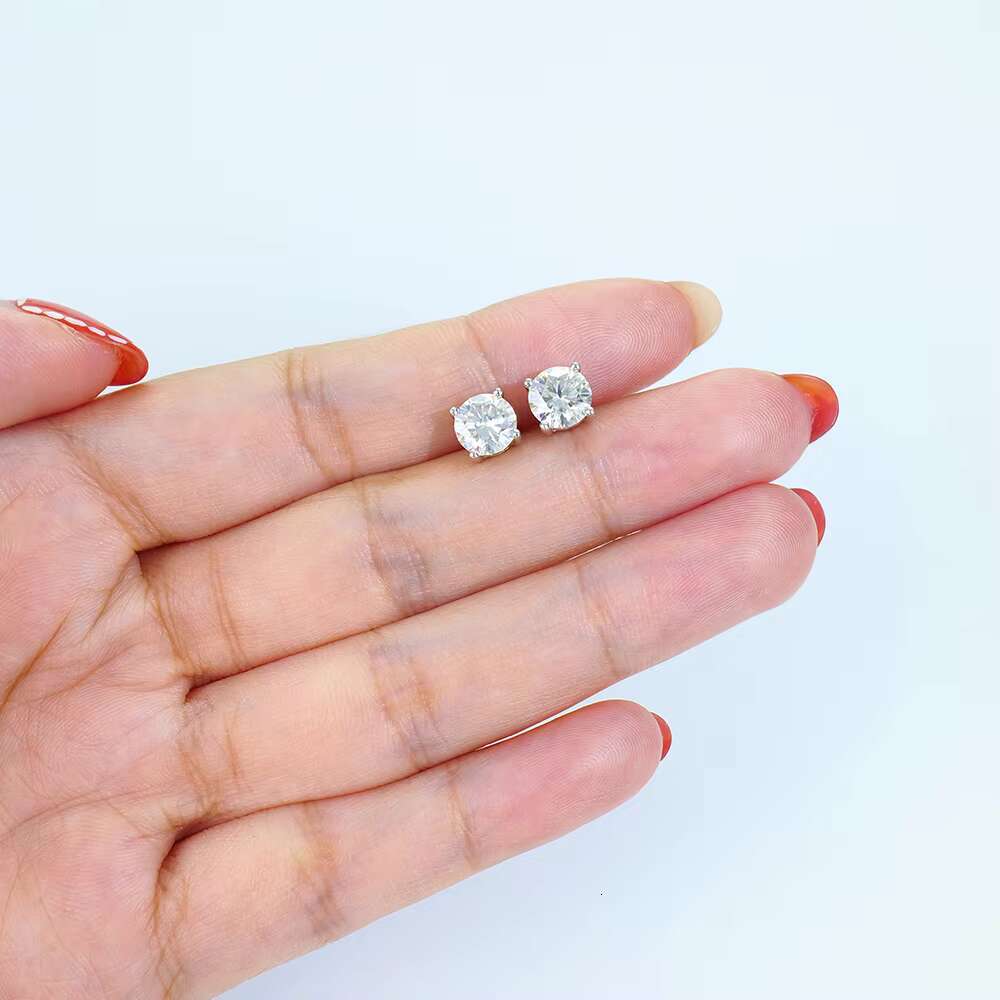 4mm 5mm 6.5mm Classic D Mossanite Screw Earrings Fine Jewelry 925 Sterling Silver Vvs Moissanite Diamond