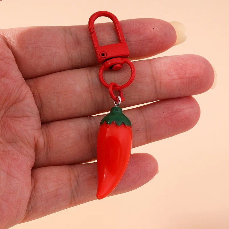 Cute Resin Chilli Keychain Simulation Pepper Key Rings Pendant for Car Key Holder Women Girls Handbag Decor DIY Jewelry Gifts 250616