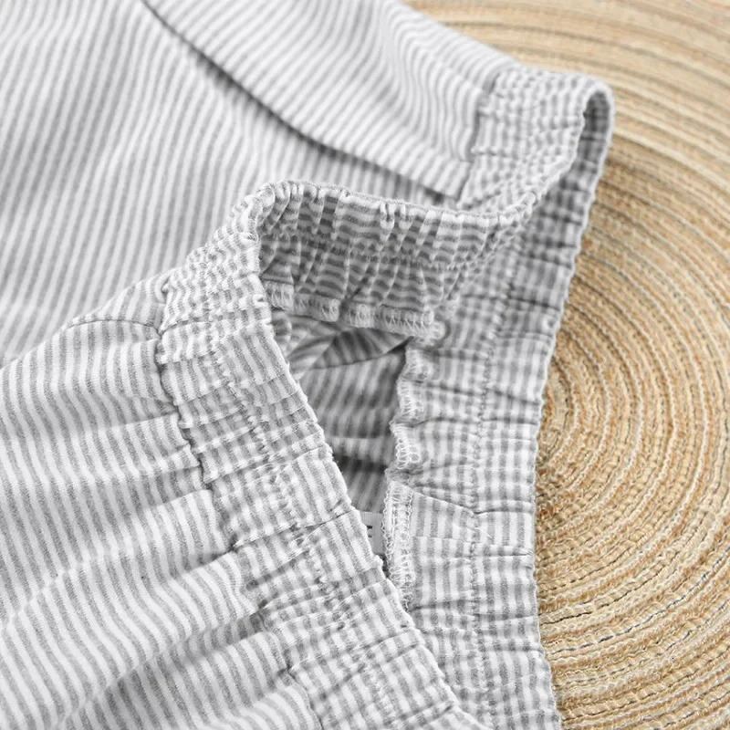 Womens Stripe Pajamas Set Short Sleeve T-Shirt And Shorts Sleepwear 2 Piece Set For Women Home Casual Loose Round Neck Pajamas 250616