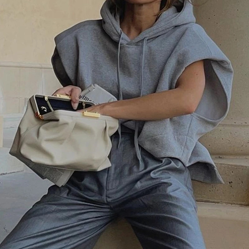 Women Sleeveless Hooded Tank Tops Drawstring Casual Workout Summer Cami Shirts Solid Color Hoodie Tunics Top Sweatshirt 250612