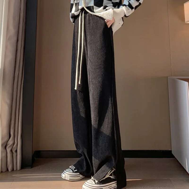 Female Trousers Corduroy Korean Fashion Long Womens Pants Aesthetic Chic and Elegant High Quality Autumn Clothing Harajuku 90s