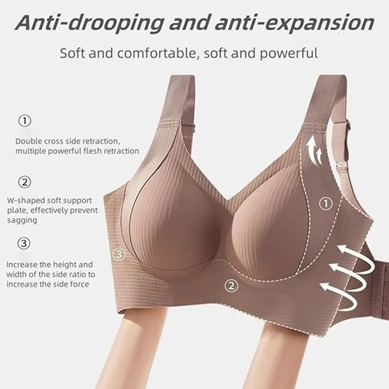 Thin Seamless Threaded Womens Intimates U-Shaped Beautiful Back Anti-Sagging Wire-Free Bra 250617