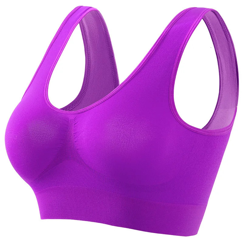 1pcs Women Sports Bra Large Size No Steel Ring Seamless Underwear Removable Chest Pad Runing Sport Yoga Vest Bras 250617