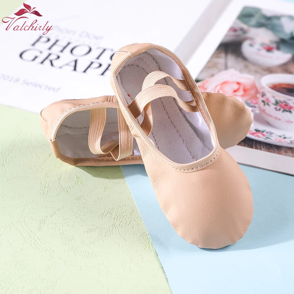 PU Leather Pointe Shoes Full Sole Dance Slippers Children Ballerina Practice Ballet Dancing Training Use 3 Colors 250613