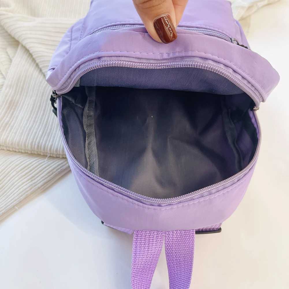 Women Backpack Solid Color Preppy Style Nylon School Travel Mini Rucksack Large Capacity Handbag Z250617