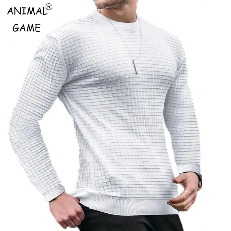 Sweatwear Mens Casual Long Sleeve Basic Knitted Sweater Pullover Male Round Collar Autumn Winter Tops Sweatshirts T-shirt 250616