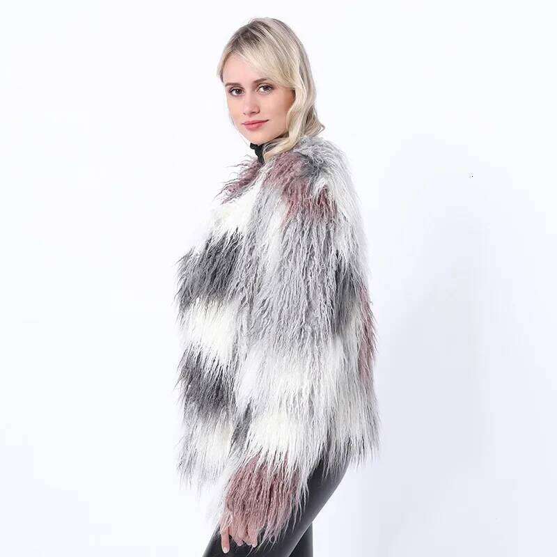 European Style Winter Fall Fashion Women Long Faux Fox Fur Warm Coat Jacket , Woman 2025 New 4xl 3xl Coats Jackets