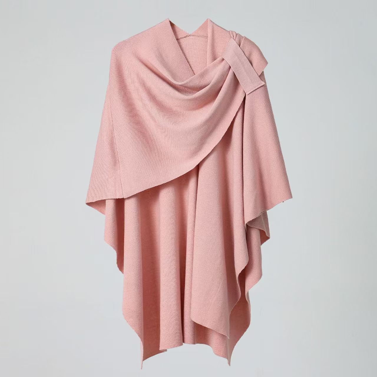 T995 European and American pure color simple side strap shawl knitted shoulder strap high-end fashion new style cloak warm large scarf