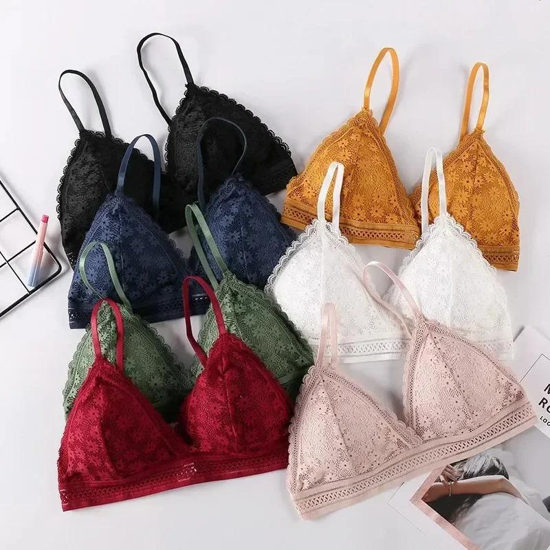 Sexy Floral Lace Bra Top For Women Push Up Female Lingerie breathable Bralette Removable Pad Thin Fashion Wireless Bras 250617