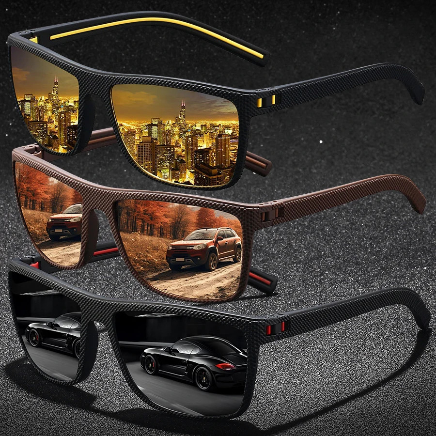 3 Pieces Vintage Check Pattern Sunglasses For Men Women Fishing Driving Fashion Square Sun Glasses UV400 250616