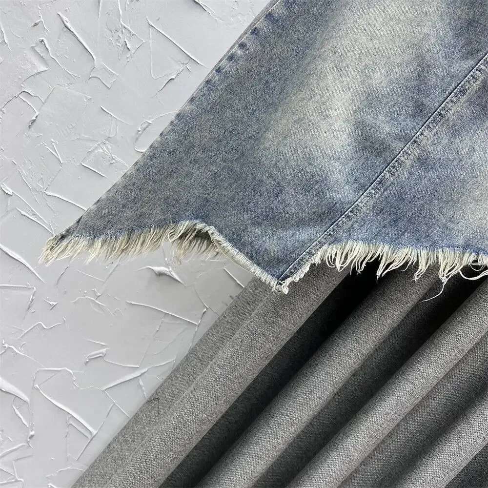 Tight Gyaru Midi Jeans Skirts for Women Wrap High Waist Clothing Trend 2025 Quality Harajuku Premium Y2k Blue Woman Denim Skirt