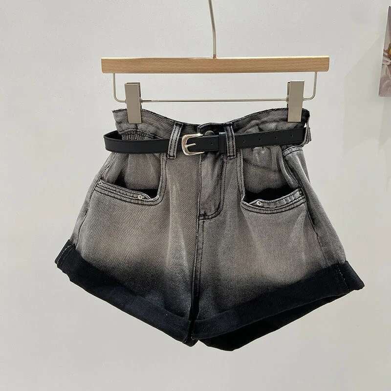 Aesthetic Wide Denim Shorts for Women High Waist Short Jean Pants Woman Classic Flowy Jorts Hot Fashion Clothing 2025 Streetwear