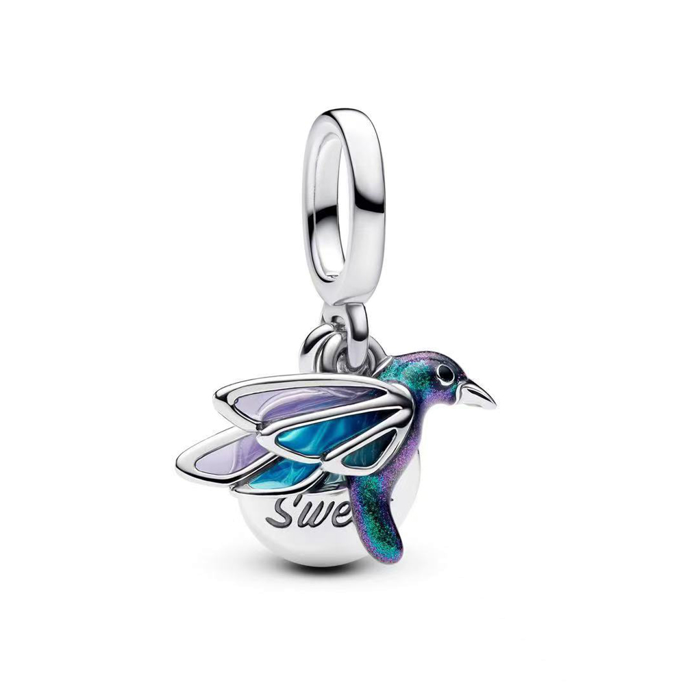 FewDook Hot Sale Butterfly Dragonfly Hummingbird All Things Beautiful Charm Trio Fit Original Pan Bracelet DIY Women Fine Jewelry Gift 2025 New